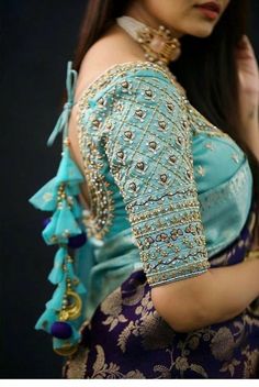 kanjivaram banarasi silk traditional saree pink leave wedding saree blouse  designs 2023 silk saree blouse back